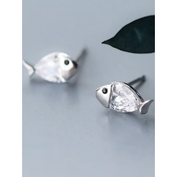 Silver studs earrings Fish