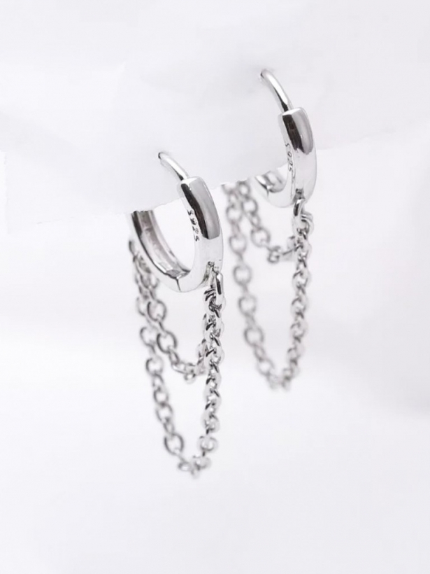 925 silver chain earrings