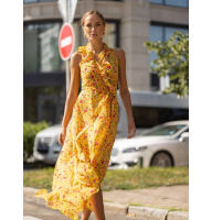 Асиметрична шифонова сукня в квітку