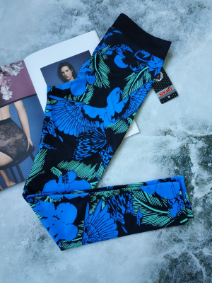 Сині спортивні лосини з принтом