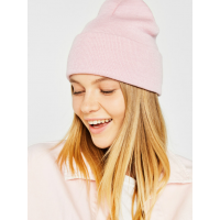 Soft pink beanie hat