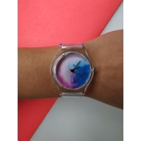 Transparent silicone watch with color gradient