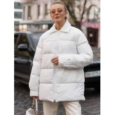 White masculine cut women's dowm jacket