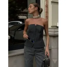 Open shoulders bustier corset