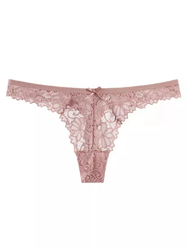High Rise Lace Thong Panties