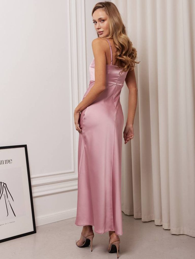 Сатинова довга сукня комбінація