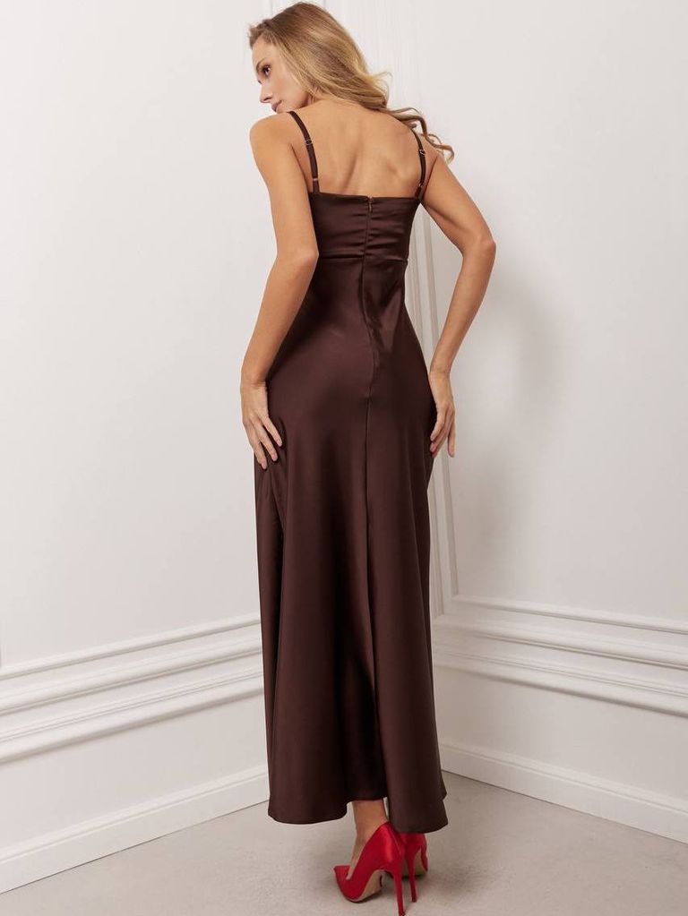 Сатинова довга сукня комбінація