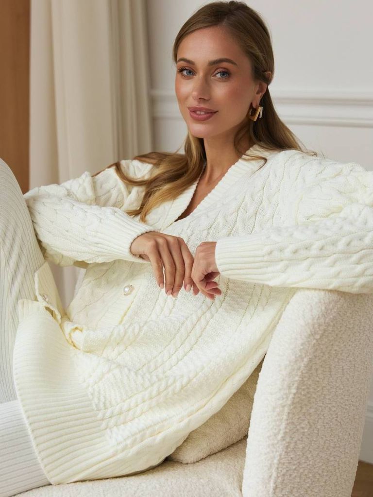 В'язаний костюм кардиган та лосини з мериноса і кашеміру