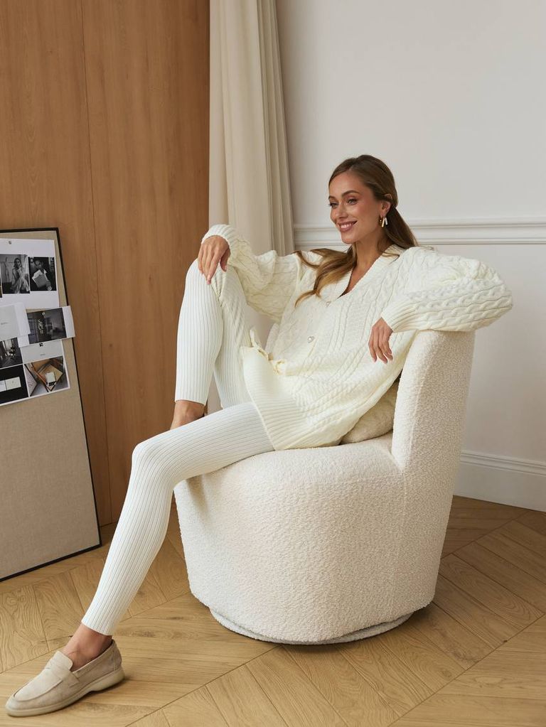 В'язаний костюм кардиган та лосини з мериноса і кашеміру