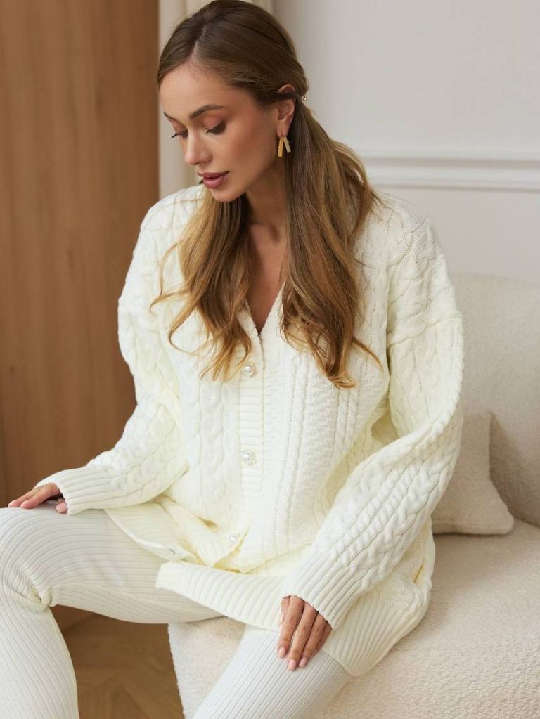 В'язаний костюм кардиган та лосини з мериноса і кашеміру