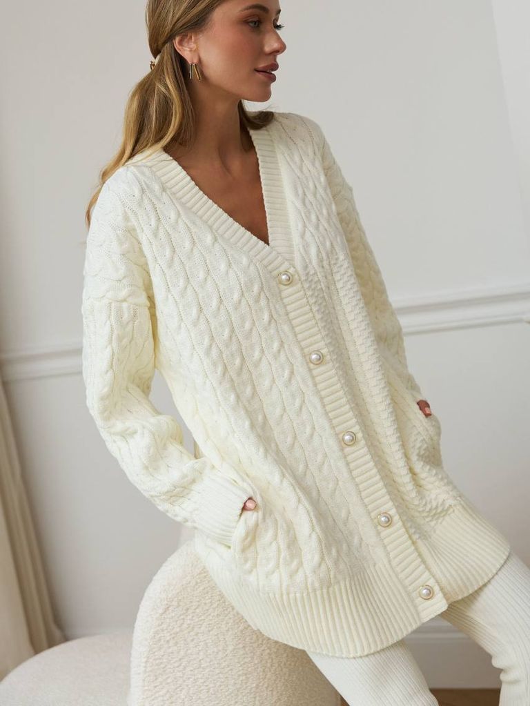 В'язаний костюм кардиган та лосини з мериноса і кашеміру