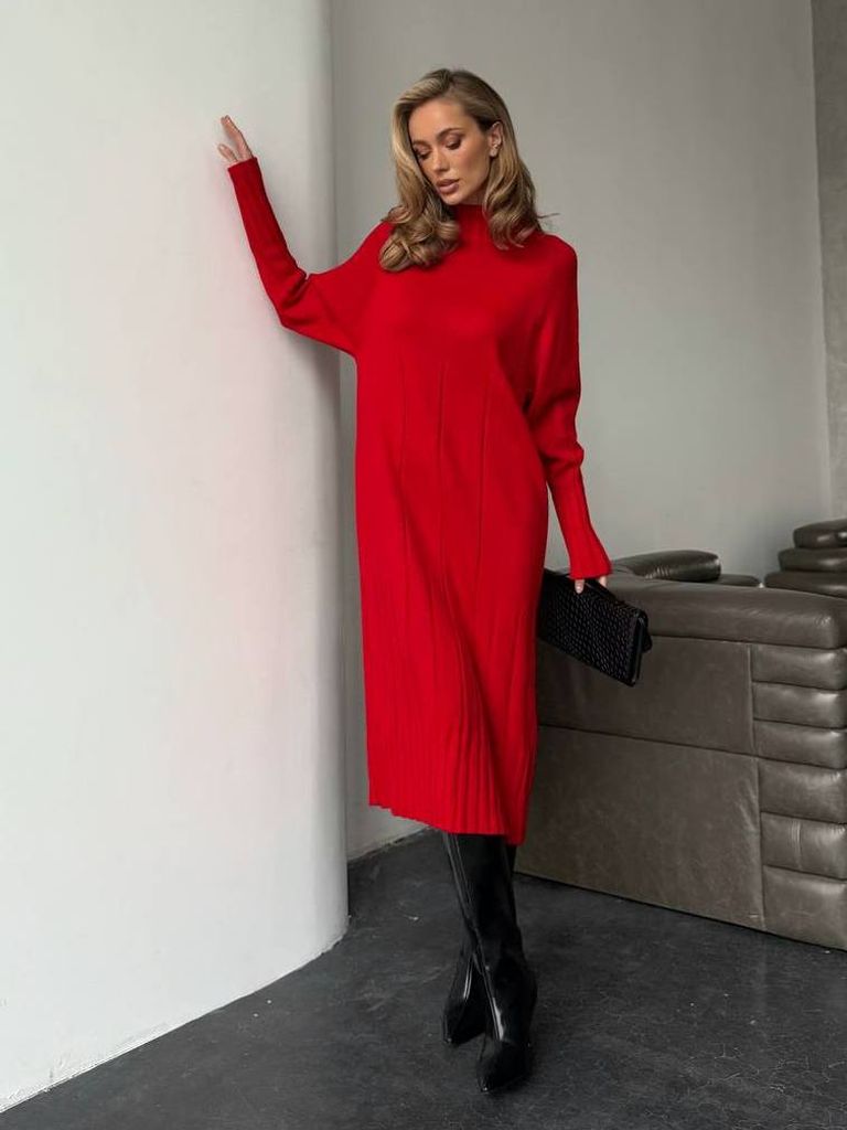 Сукня-светр міді з мериноса та кашеміру