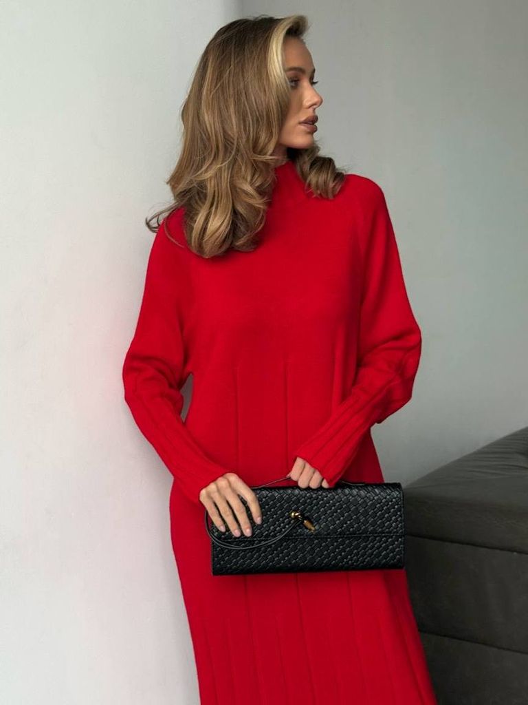 Сукня-светр міді з мериноса та кашеміру