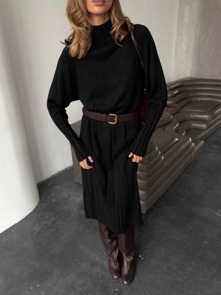 Сукня-светр міді з мериноса та кашеміру