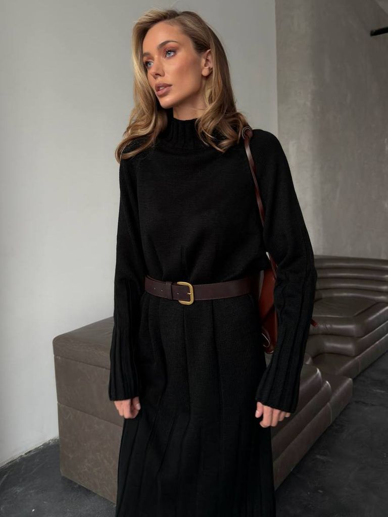 Сукня-светр міді з мериноса та кашеміру