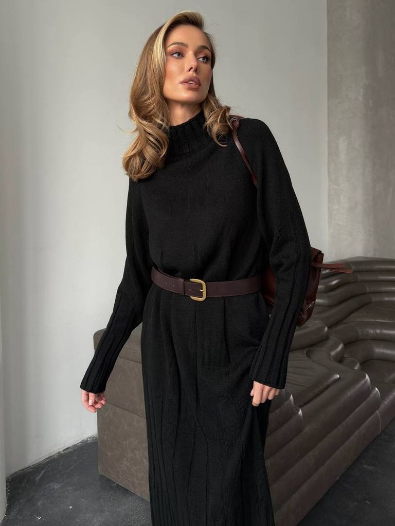 Сукня-светр міді з мериноса та кашеміру