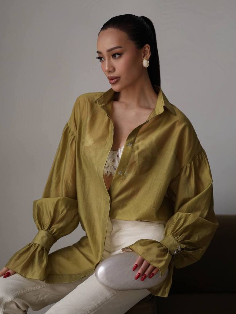 Напівпрозора сорочка з тенселу