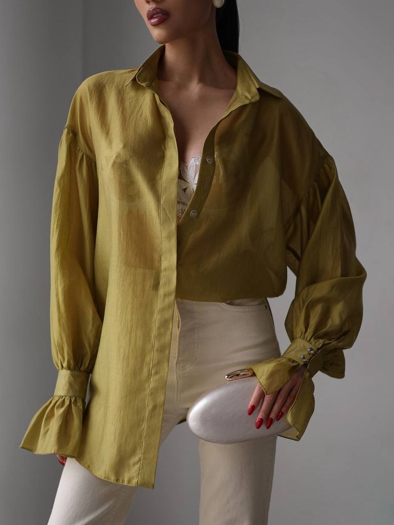 Напівпрозора сорочка з тенселу