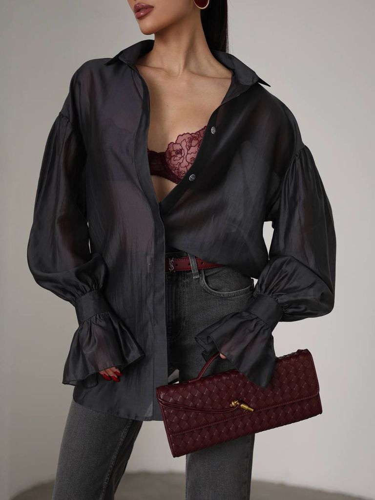 Напівпрозора сорочка з тенселу