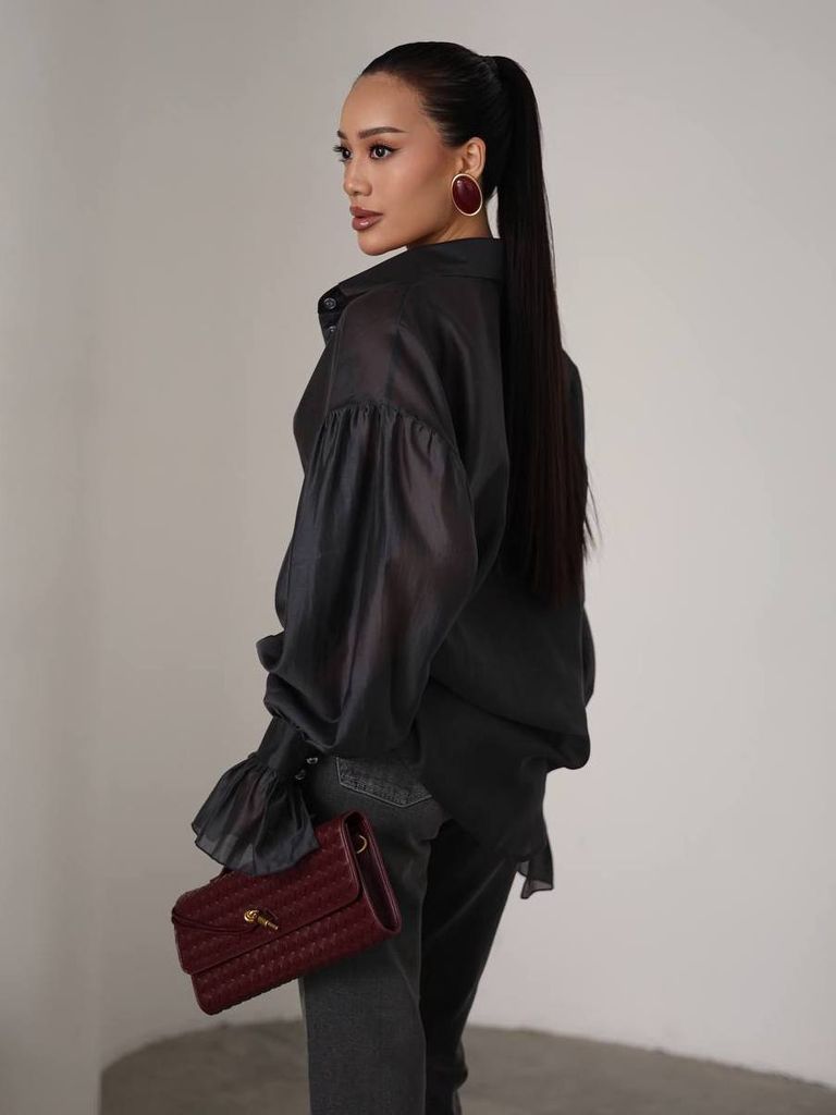 Напівпрозора сорочка з тенселу