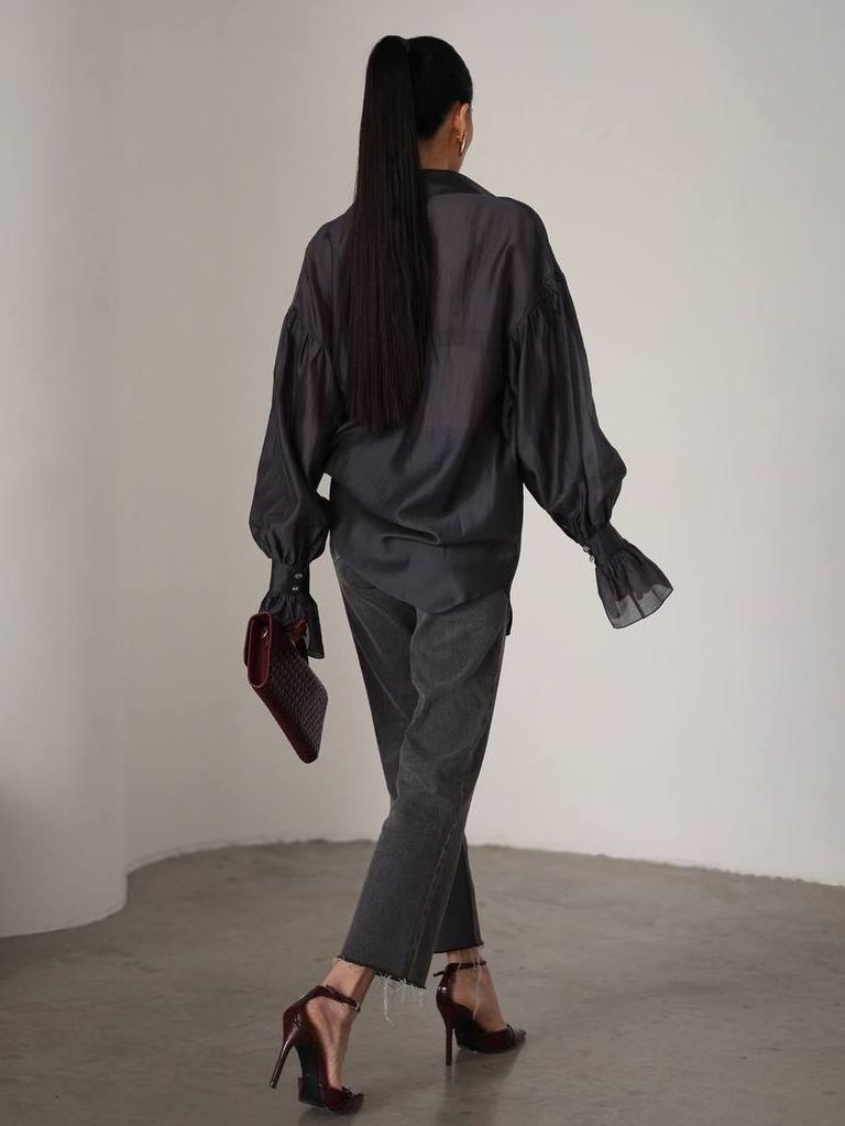 Напівпрозора сорочка з тенселу