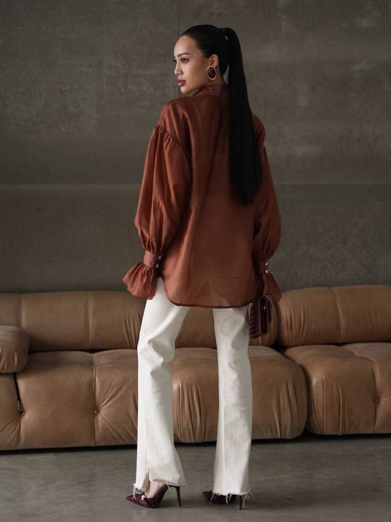 Напівпрозора сорочка з тенселу