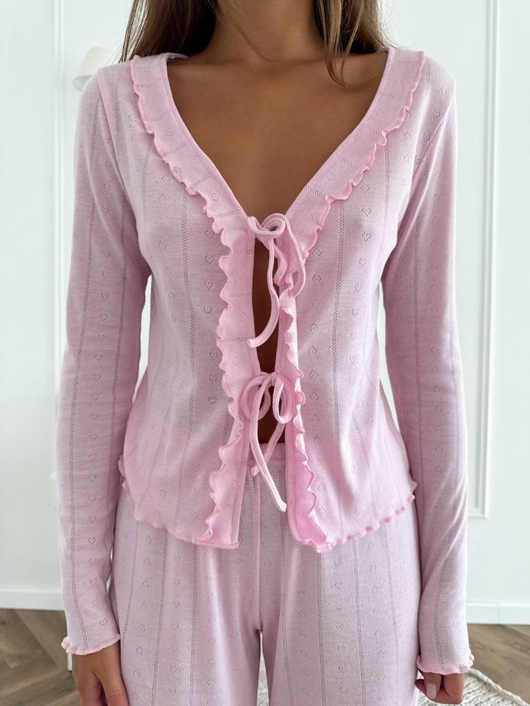 Домашній костюм зі штанами і кофтинкою на зав'язках