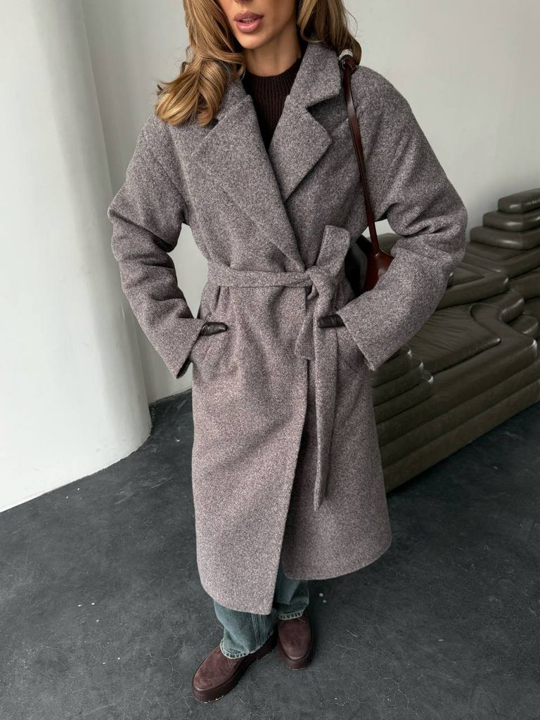 Пальто зимове утеплене двобортне міді