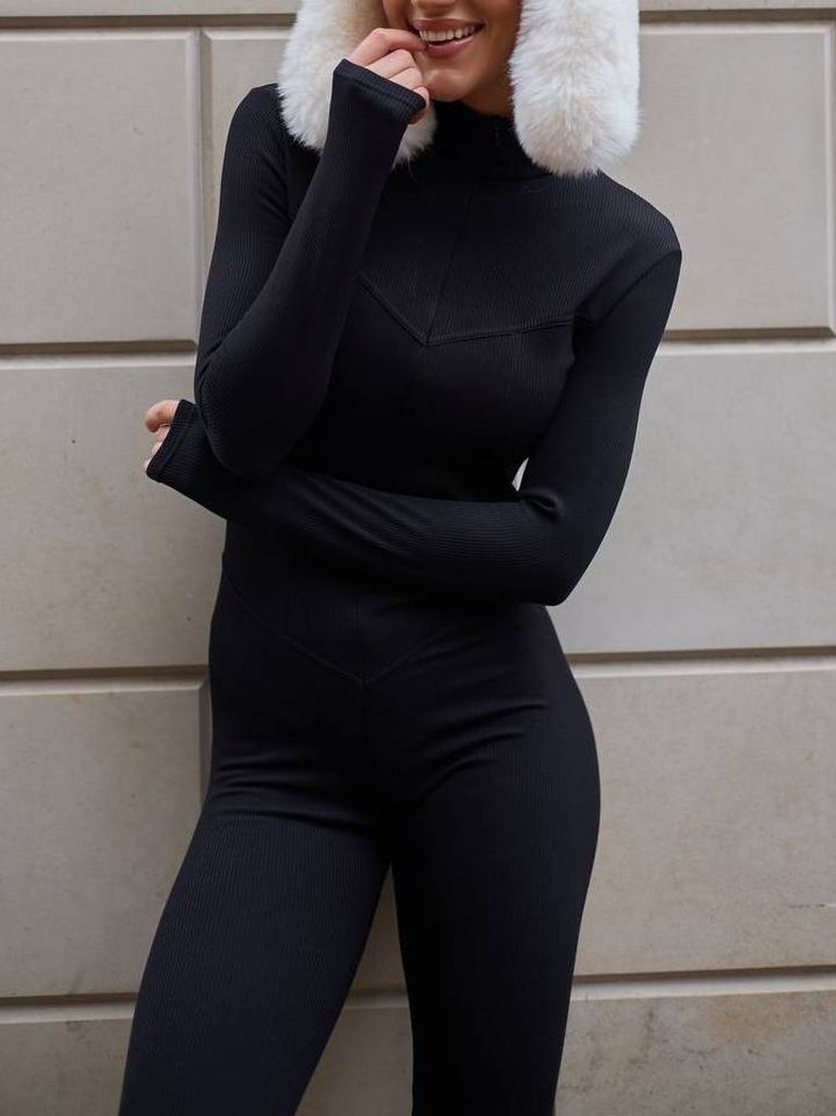 Теплий комбінезон в рубчик на флісі 