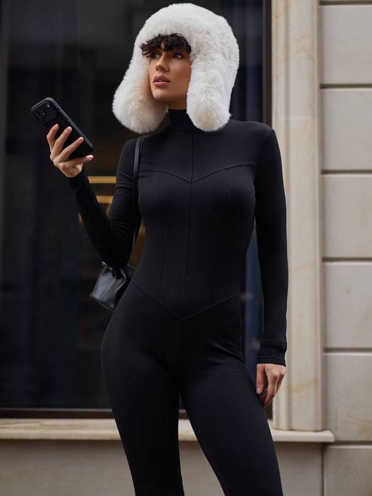 Теплий комбінезон в рубчик на флісі 