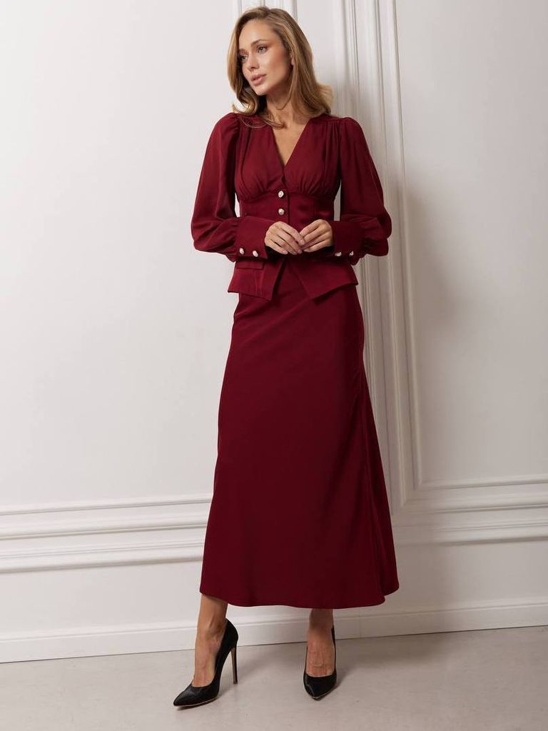 Сатинова блуза з прозорими рукавами