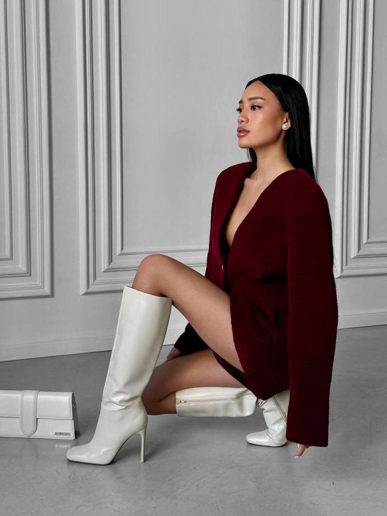 Теплий костюм з пухнастого трикотажу Шанель