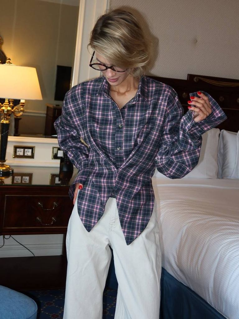 Сорочка в клітинку оригінального фасону