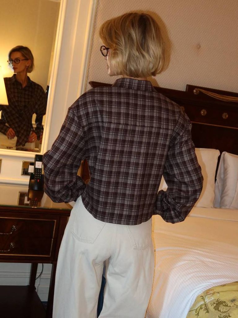 Сорочка в клітинку оригінального фасону