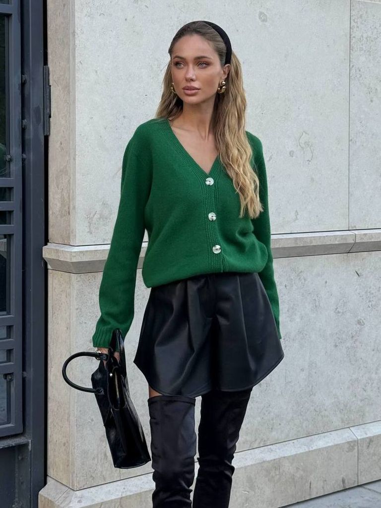 Кардиган в'язаний короткий з вовни ягняти 