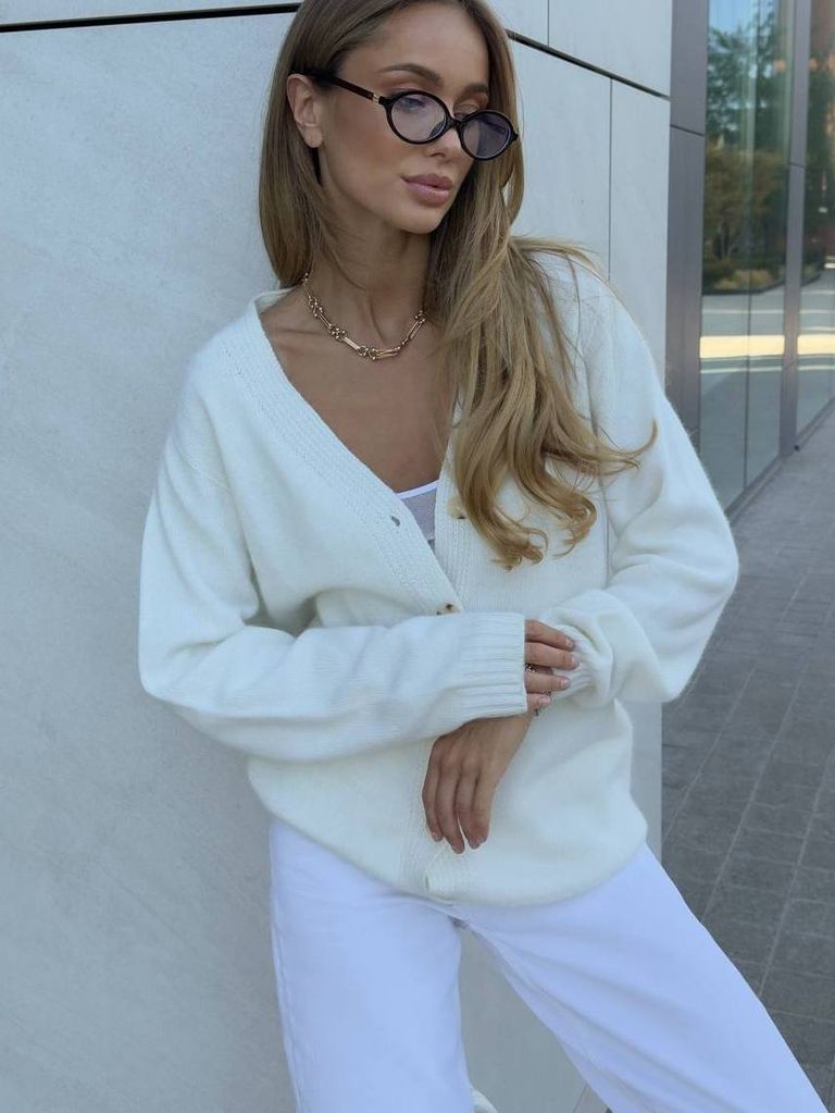 Кардиган в'язаний короткий з вовни ягняти 