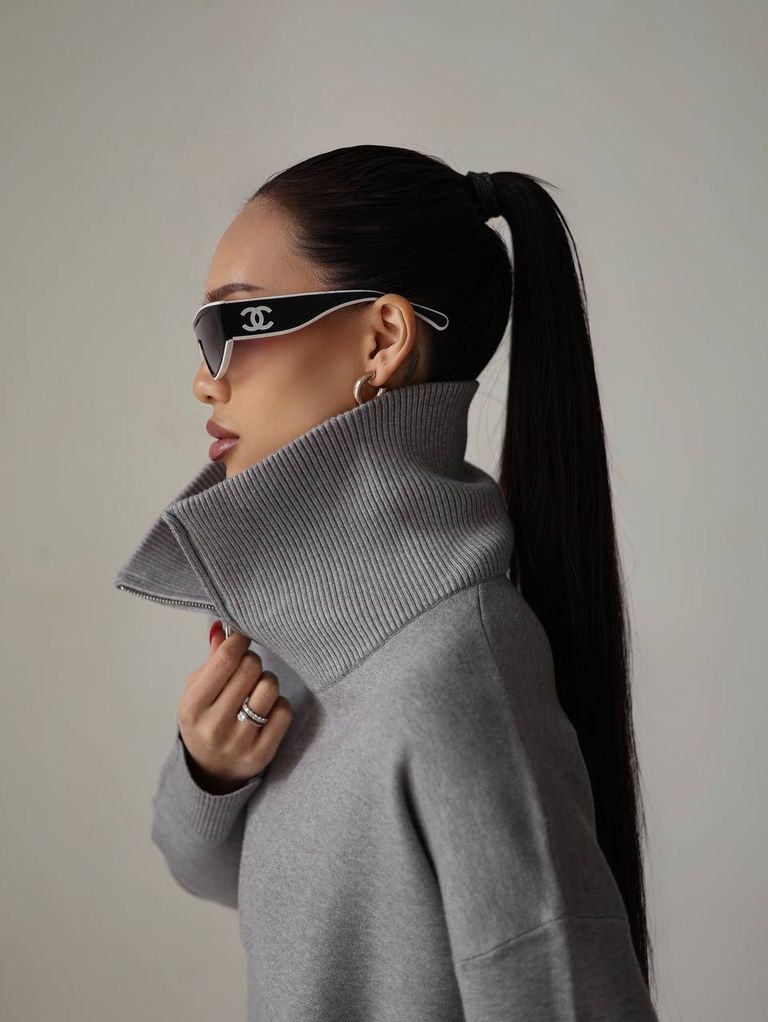 Кашеміровий костюм з джемпером зі змійкою