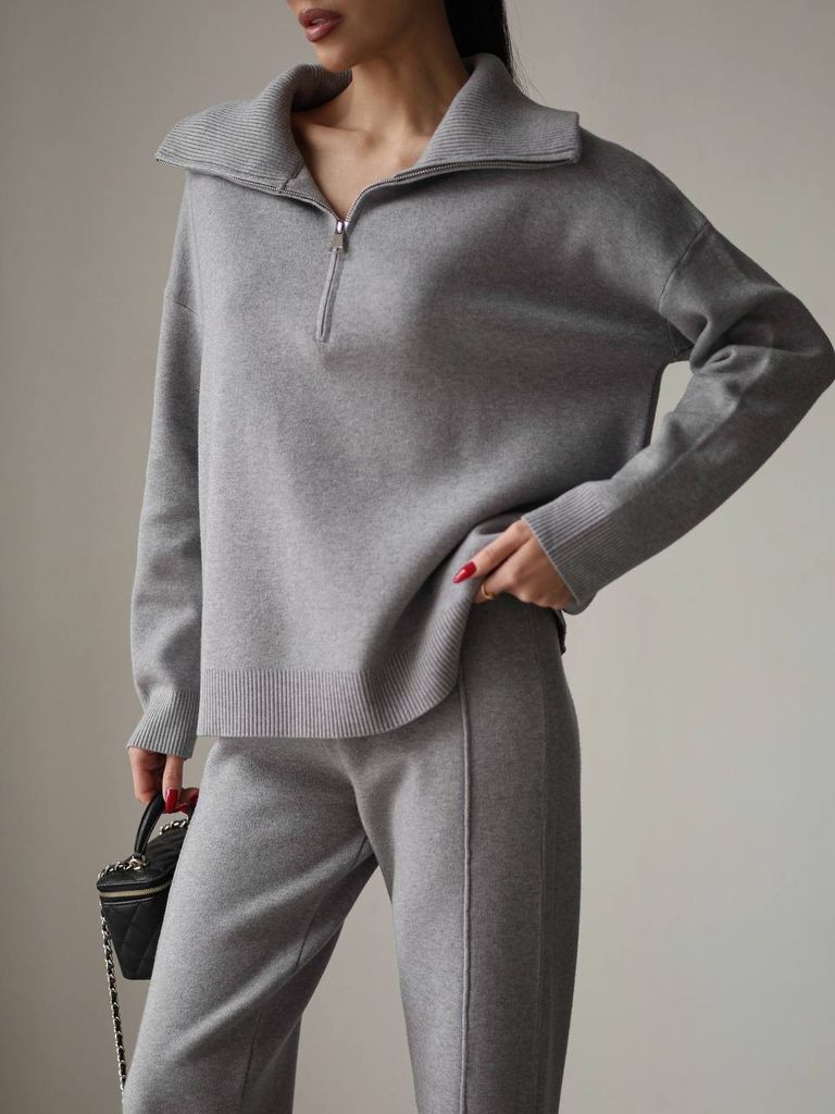 Кашеміровий костюм з джемпером зі змійкою