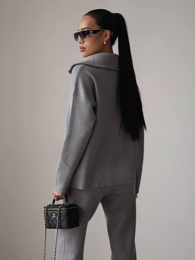 Кашеміровий костюм з джемпером зі змійкою