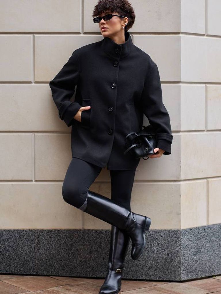 Демісезонне пальто жакет з коміром стійкою