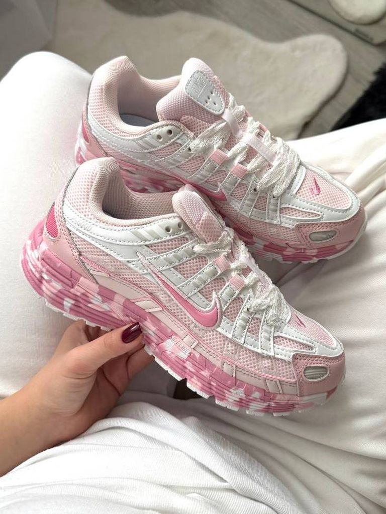 Кросівки біло-рожеві Nike P-6000 Custom Pink