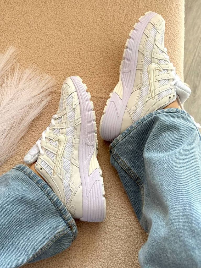 Кросівки біло-бежеві Nike P-6000 White 