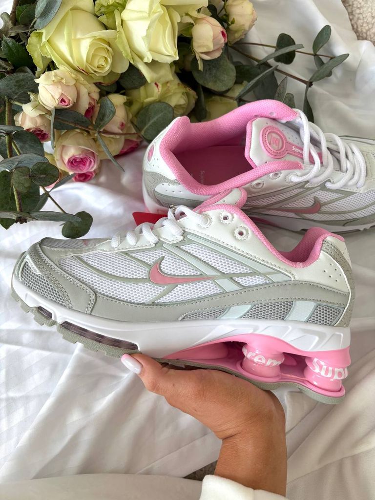 Кросівки біло-рожеві Nike Supreme Shox Ride 2 White Pink