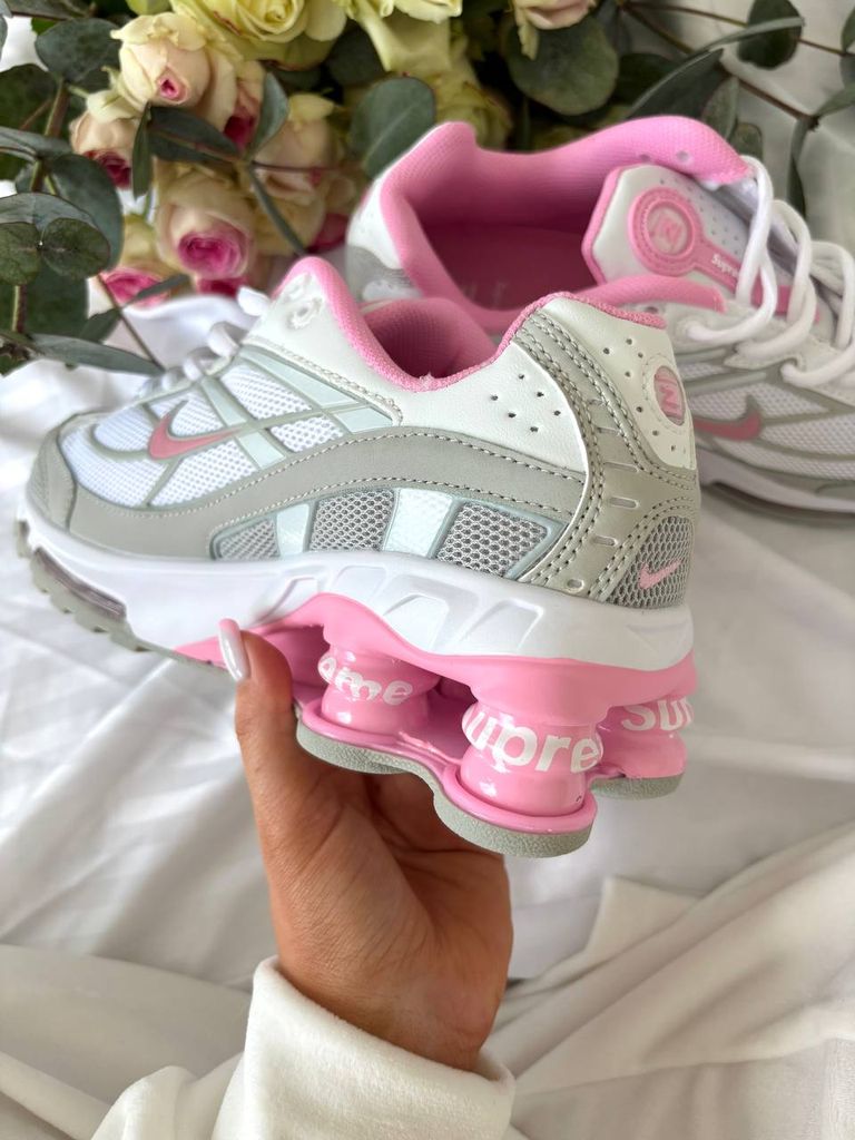 Кросівки біло-рожеві Nike Supreme Shox Ride 2 White Pink
