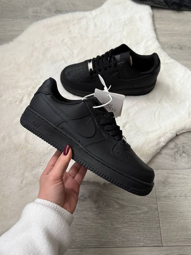 Кросівки чорні Nike Air Force Black PREMIUM