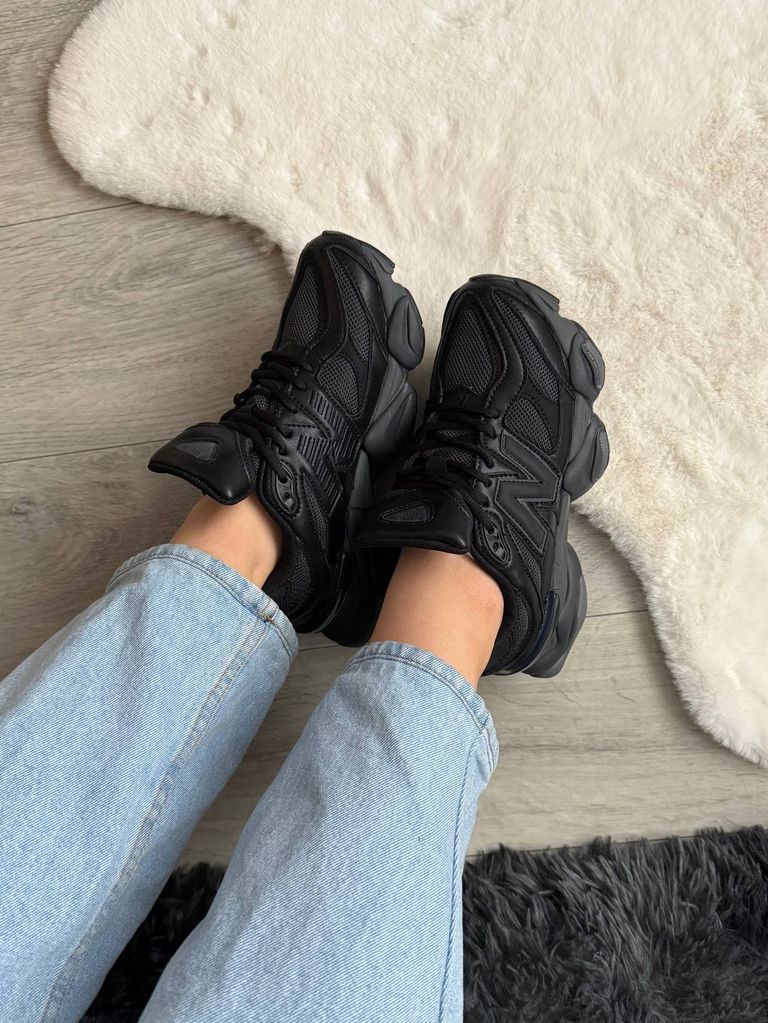 Кросівки чорні New Balance 9060 Triple Black Leather