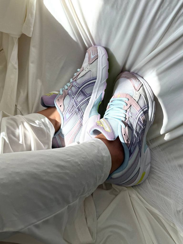 Кросівки рожево-блакитні Asics Gel-1130 White Pink Blue