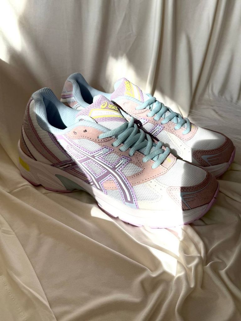 Кросівки рожево-блакитні Asics Gel-1130 White Pink Blue