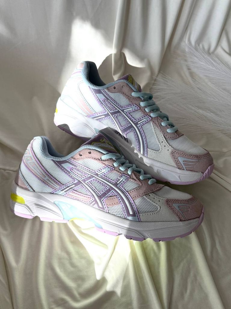 Кросівки рожево-блакитні Asics Gel-1130 White Pink Blue