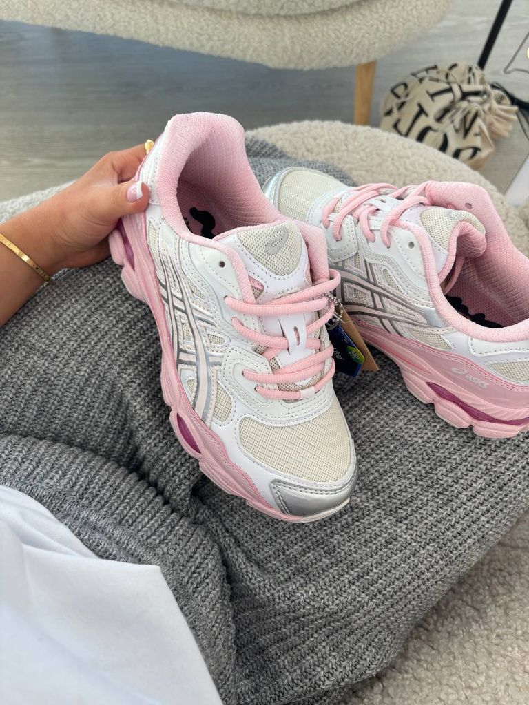 Кросівки біло-рожеві Asics Gel Nyc Silver Pink PREMIUM